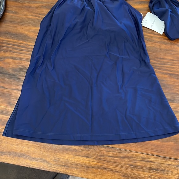 NWT{Hold Pose}Sz S High Neck Midnight Blue Tankini & Bottoms - Picture 3 of 14